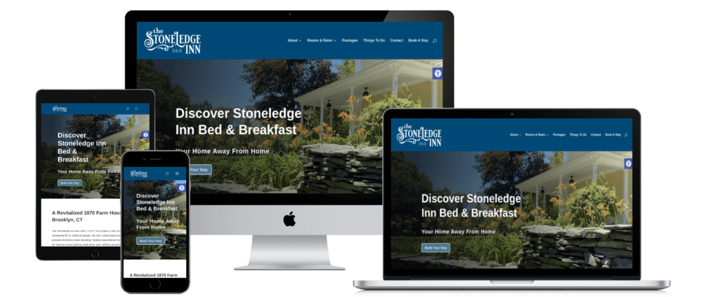 Stone Ledge Inn Website on various screen sizes